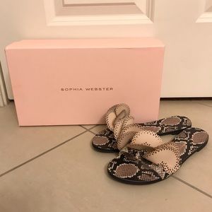 NEW sophia webster soleil snakeskin leather slide